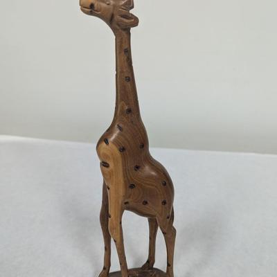 Hand Carved Wooden Giraffe