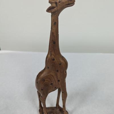 Hand Carved Wooden Giraffe