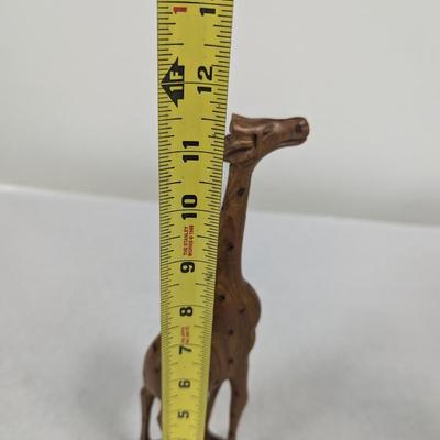 Hand Carved Wooden Giraffe
