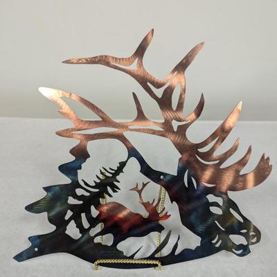 Wrought Iron Moose Head Wall Decor