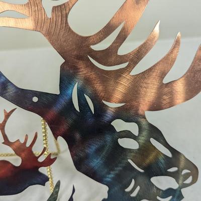Wrought Iron Moose Head Wall Decor