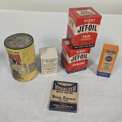 Vintage Advertising Collection Wizard Ointment Bixby Jet-Oil Octagon Cleanser Tryme Visualizer Crayons Choice A