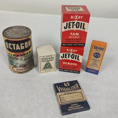 Vintage Advertising Collection Wizard Ointment Bixby Jet-Oil Octagon Cleanser Tryme Visualizer Crayons Choice A