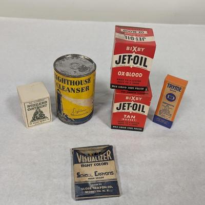 Vintage Advertising Collection Wizard Ointment Bixby Jet-Oil Lighthouse Cleanser Tryme Visualizer Crayons Choice B
