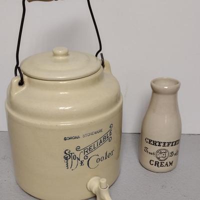 Corona Stoneware Cooler and Cream bottle