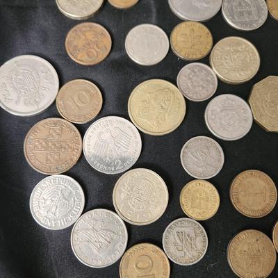 Large Mixed lot of Foreign Country Coins & currency