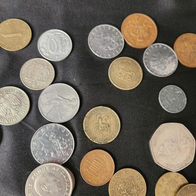 Large Mixed lot of Foreign Country Coins & currency