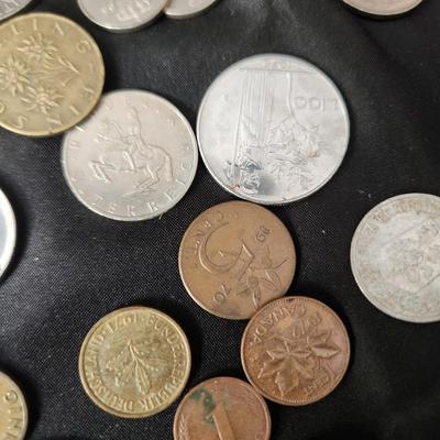 Large Mixed lot of Foreign Country Coins & currency