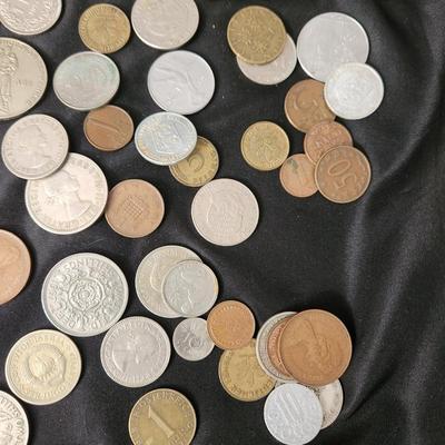 Large Mixed lot of Foreign Country Coins & currency