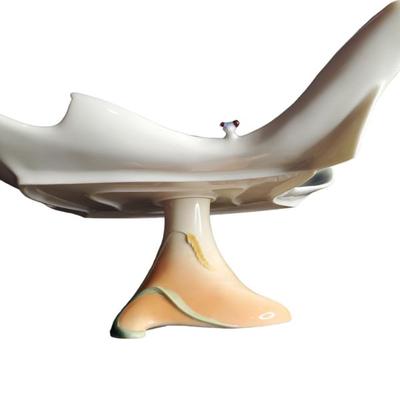 Franz Collection Porcelain Dragonfly Design Sculptured Pedestal Cake Plate FZ00429