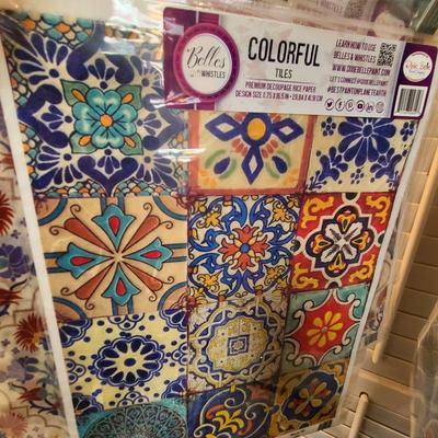 Dixie Belle Decoupage papers Belles Whistles colorful tile 