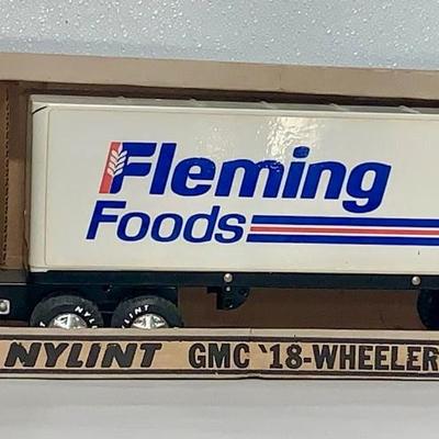 Vintage Fleming Foods Pressed Steel GMC Tractor/Trailer by Nylint