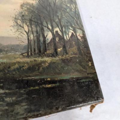 Antique Framed Painting On Canvas