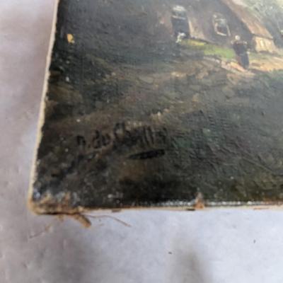 Antique Framed Painting On Canvas