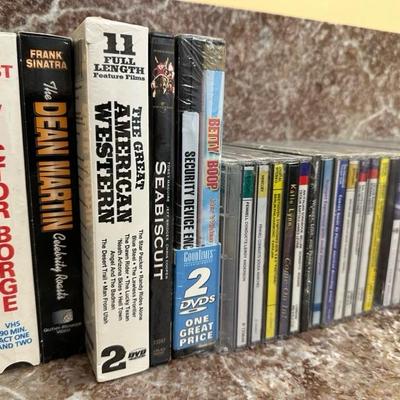 Lot of CDs, DVDs and Tapes