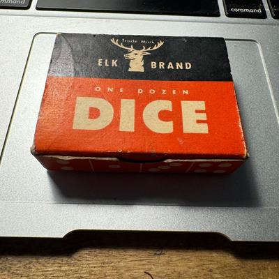 Vintage box of Elk Brand Dice
