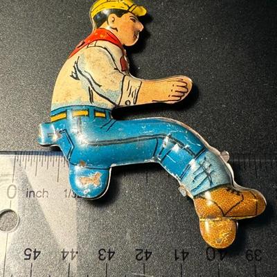 Tin Litho toy man driver