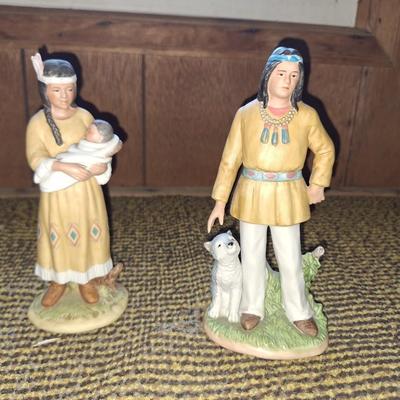 2 Home Interior Indian Figurines