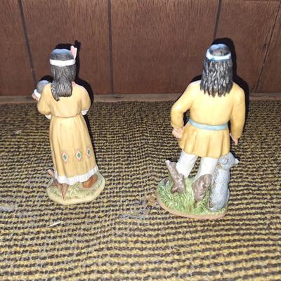 2 Home Interior Indian Figurines