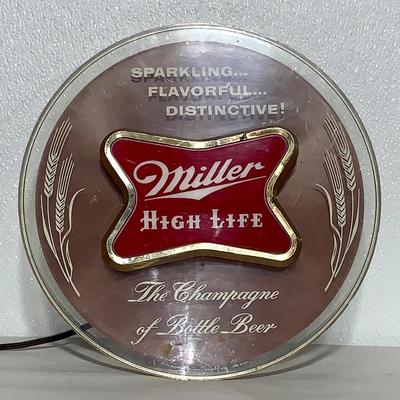 Vintage Lighted Miller High Life Beer Sign