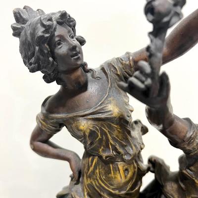 REINE DES FLEURS Par-Ruffony 19th Century Onyx Marble Mantle Clock Set