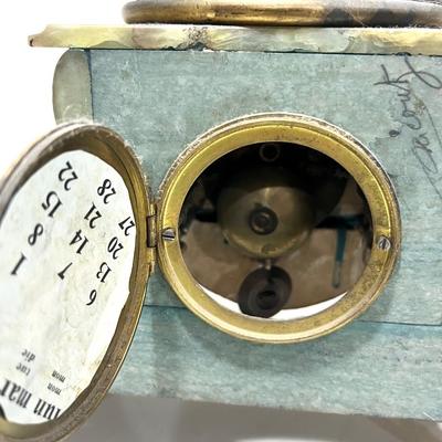 REINE DES FLEURS Par-Ruffony 19th Century Onyx Marble Mantle Clock Set