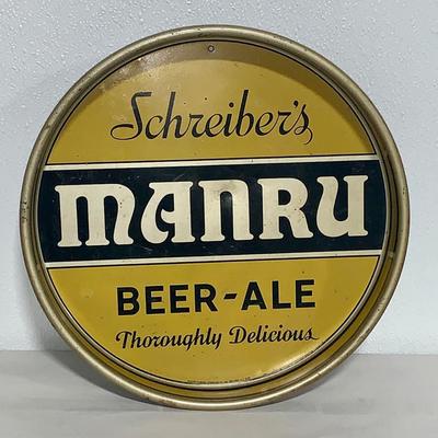 1936 Schreiber’s Manru Metal Beer Tray