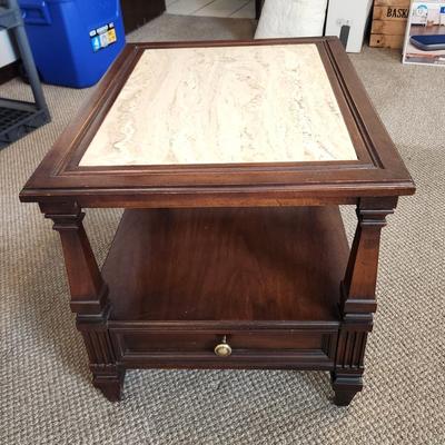 Lot #98 Vintage Lamp Table - Hammary Furniture Company - one drawer