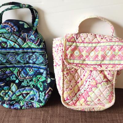 Lot #102 2 Vera Bradley Lunch Bags - Blue Rhapsody/Capri Melon (retired)