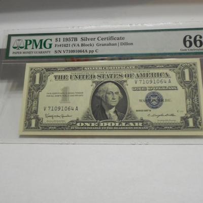 1957 B One Dollar Silver Certificate Graded 66 EPQ