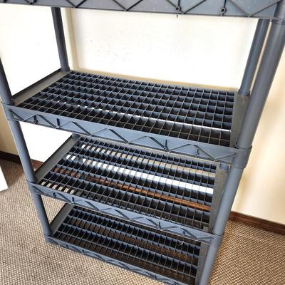 Lot #107 Heavy Duty Plastic Shelving Unit - comes apart - 66" tall