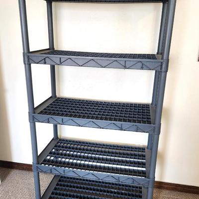 Lot #107 Heavy Duty Plastic Shelving Unit - comes apart - 66" tall