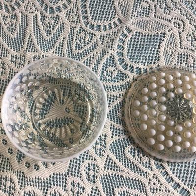 Hobnail Iridescent Vase and Cover Dish