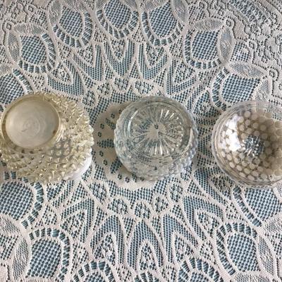 Hobnail Iridescent Vase and Cover Dish