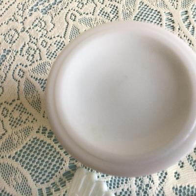 Milk Glass Hen on a Nest and Two Milk Glass Small Pitcher