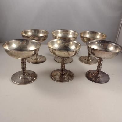 FPC Peruvian .925 Sterling Silver Goblets- 6 Pieces- Approx Total Weight 988 Grams