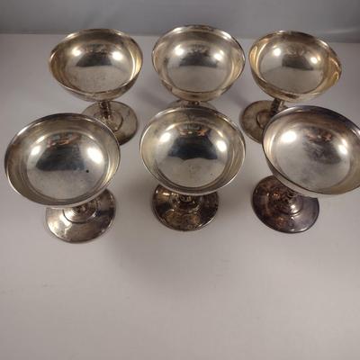 FPC Peruvian .925 Sterling Silver Goblets- 6 Pieces- Approx Total Weight 988 Grams