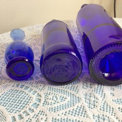 Blue Glass Bottle Lot