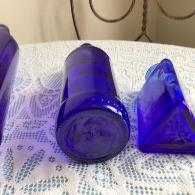 Blue Glass Bottle Lot