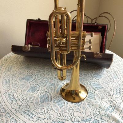 Cornet Music Instrument with Alligator Case