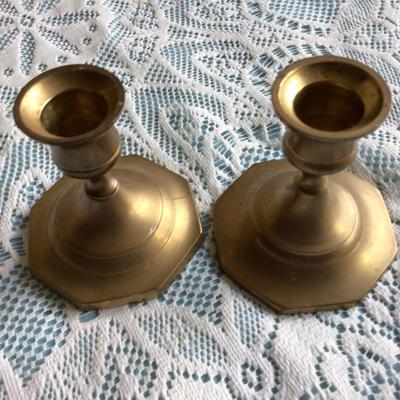 Brass Lot 2 Candle Holders