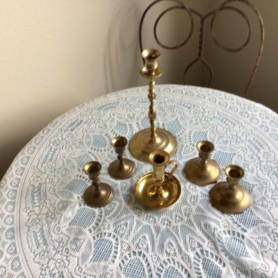 Brass Lot 2 Candle Holders