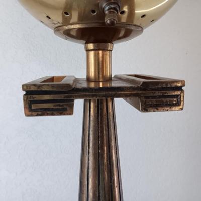 Vintage Torchiere Floor Lamp Greek Key Brass MCM Rare! MID CENTURY ANTIQUE! (1 of 2)