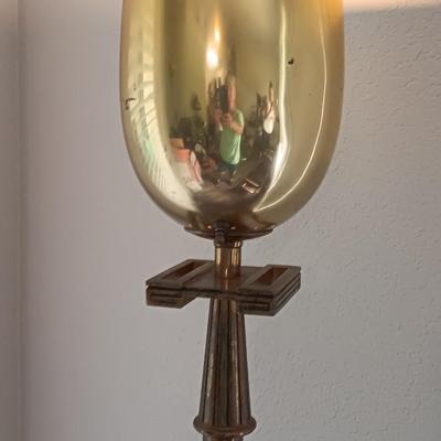 Vintage Torchiere Floor Lamp Greek Key Brass MCM Rare! MID CENTURY ANTIQUE! (1 of 2)