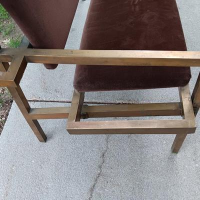 Antique Mid Century Modern / Art Deco Brass bench