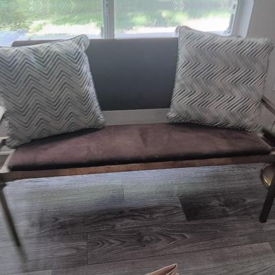 Antique Mid Century Modern / Art Deco Brass bench