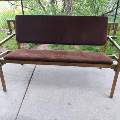 Antique Mid Century Modern / Art Deco Brass bench