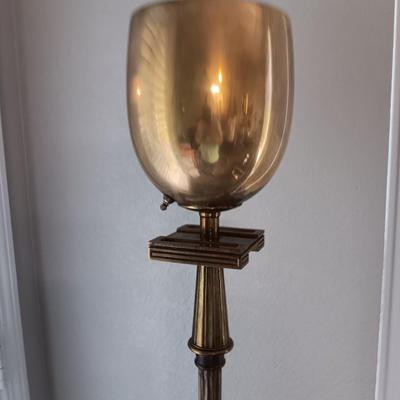 Vintage Torchiere Floor Lamp Greek Key Brass MCM Rare! MID CENTURY ANTIQUE! (2 of 2)