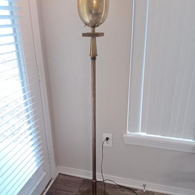 Vintage Torchiere Floor Lamp Greek Key Brass MCM Rare! MID CENTURY ANTIQUE! (2 of 2)