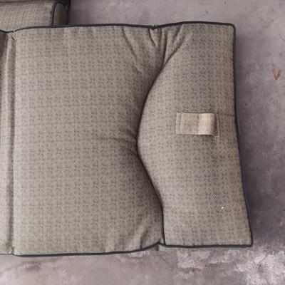 3 PATIO CHAIR CUSHIONS AND A COOLER